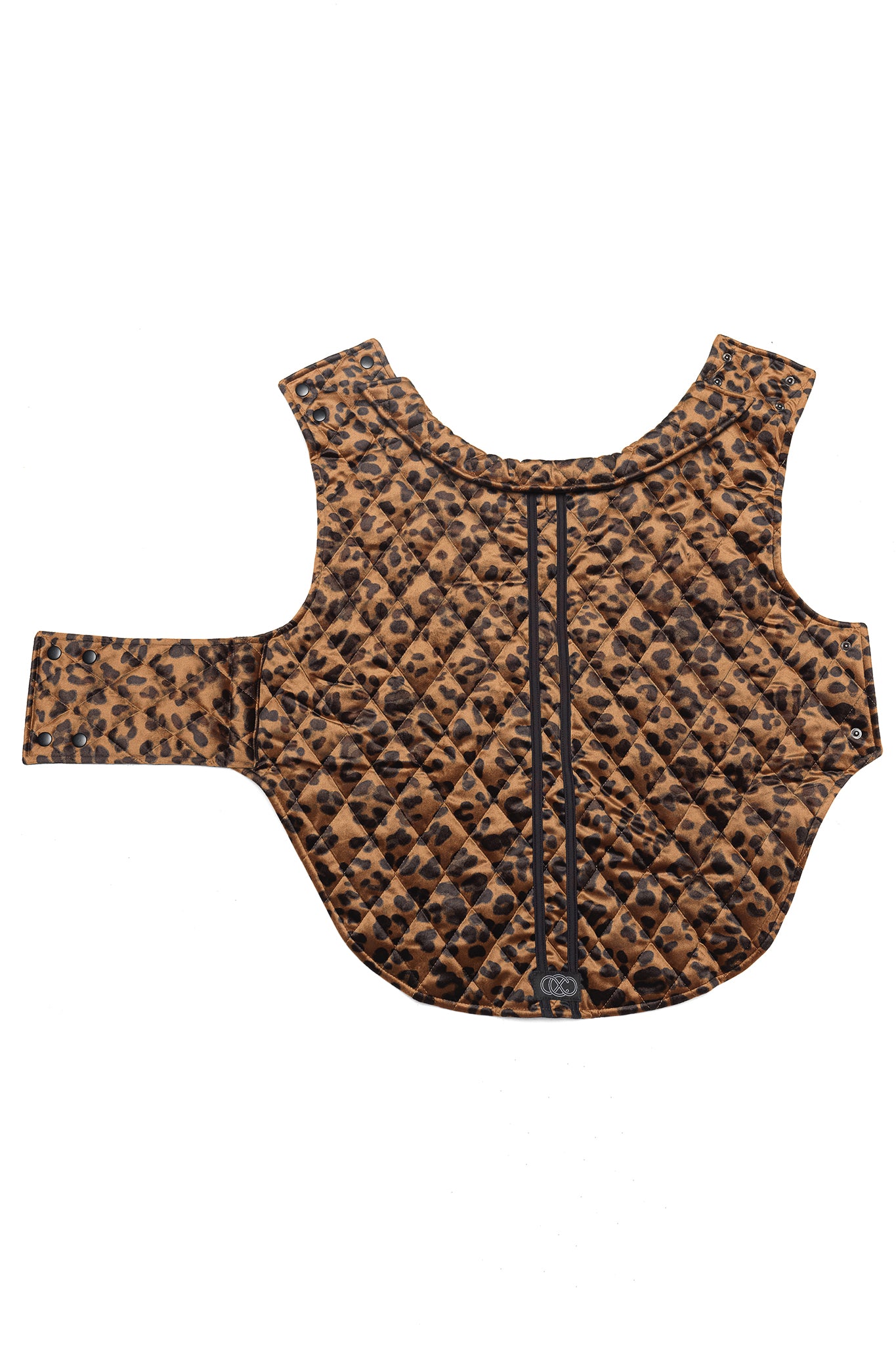 Furbaby Dog Coat in Bronzed Baby laid flat to show the exterior of the coat when opened up.